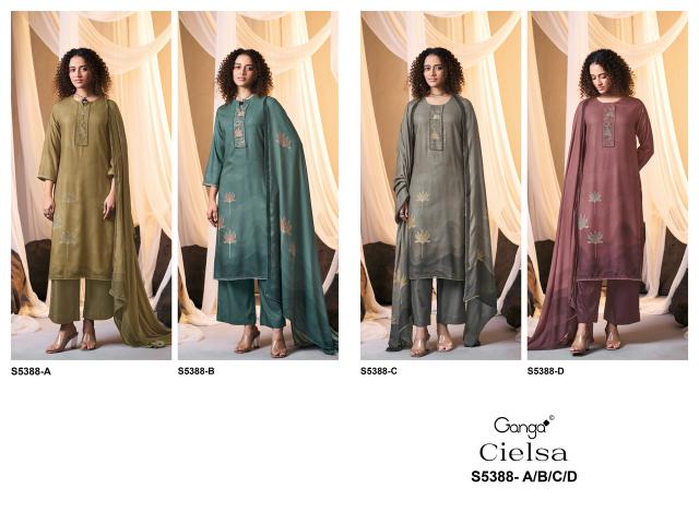 Ganga cielsa 5388 wholesale churidar dress material
